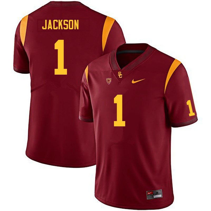 Men #1 Domani Jackson USC Trojans College Football Jerseys Sale-Cardinal - Click Image to Close